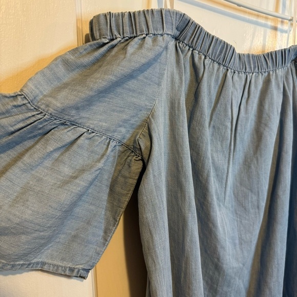 Madewell Denim Azalea Off the Shoulder Dress Chambray Medium - Picture 8 of 9